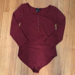 Forever21 Burgundy Bodysuit